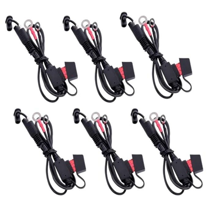 22 10A Fused Ring Terminal 6 Pcs Harness Quick Connect Extention Cord For Battery Chargermaintainer