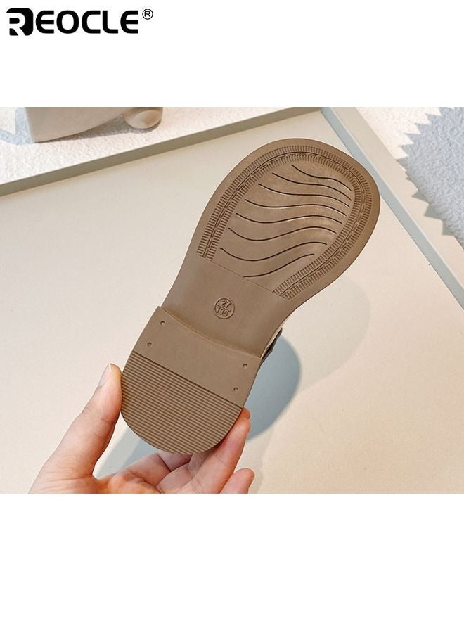 ريوكل أحذية جلدية للبنات على شكل أميرة مع لمسات لامعة وتصميم أحذية رسمية كعب للبنات مع إغلاق فيلكرو لحفلات الاحتفالات والعطلات - Image 5