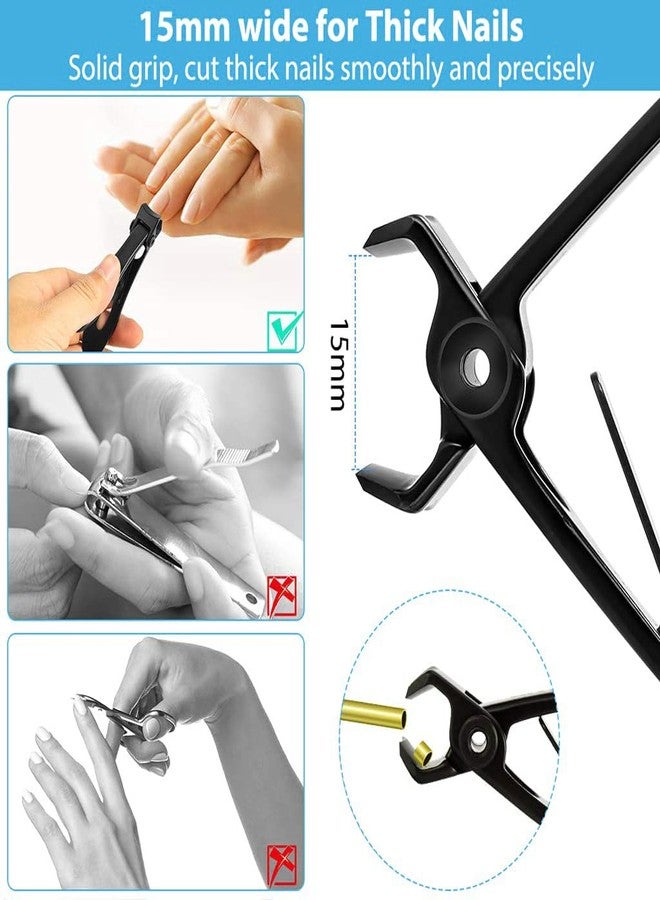 ماي كرييت مقص أظافر MAYCREATE® للبالغين مع مبرد أظافر، أداة تشذيب أظافر من الفولاذ المقاوم للصدأ للأظافر السميكة والقاسية، طقم مانيكير مضاد للرذاذ - Image 5