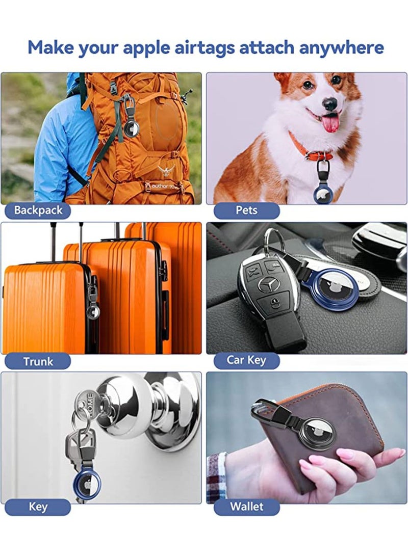 2 Pack Apple Air tag Holder Protective Cover Keychain AirTags Case Accessories with Anti-Lost Keyring, Finder Items Airtag for Wallet Luggage Backpacks Dog Cat Pet Collar Necklace Holder  - Image 5