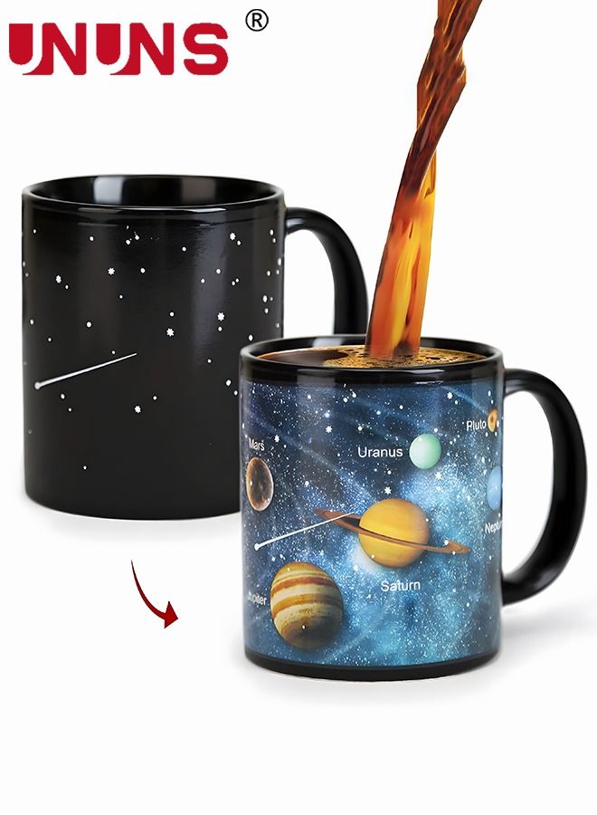 UNUNS 330ML Coffee Mug Heat Color Changing Solar System Ceramic Coffee Cup Tea Cup Space Mug Cup Astronomy Mug Unique Holiday Birthday Gift - Image 1