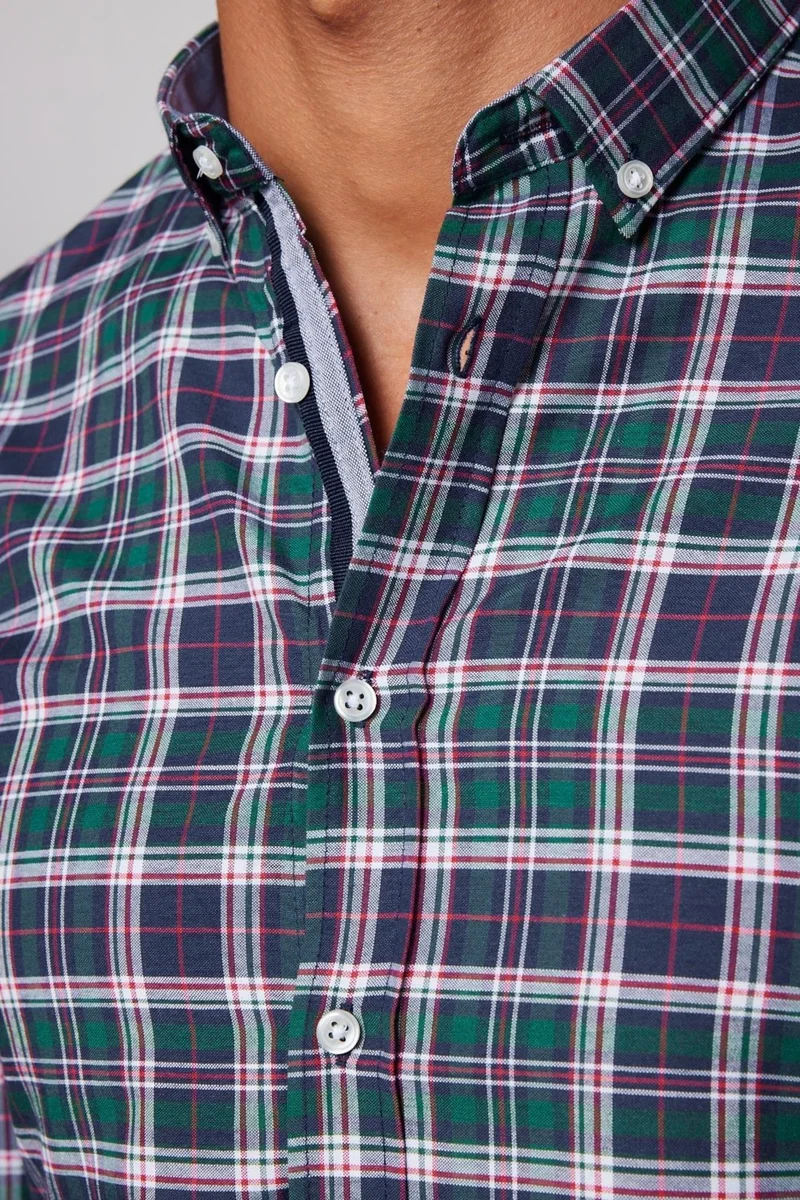 Tudors Slim Fit Checked Cotton Easy Iron Men's Shirt