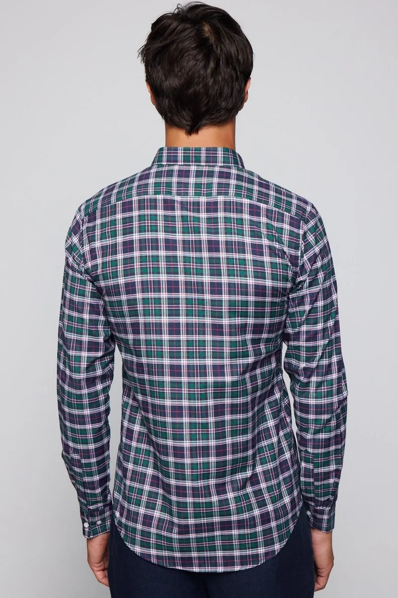 Tudors Slim Fit Checked Cotton Easy Iron Men's Shirt