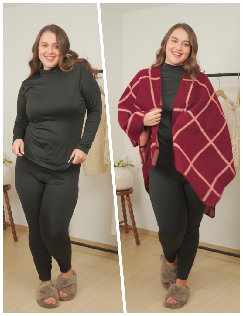 FOREYOND Black Turtleneck for Women Plus Size Mock Neck Tops Long Sleeve Base Layer Shirts Lightweight Slim Fited Tunics Black 2XL - Image 2