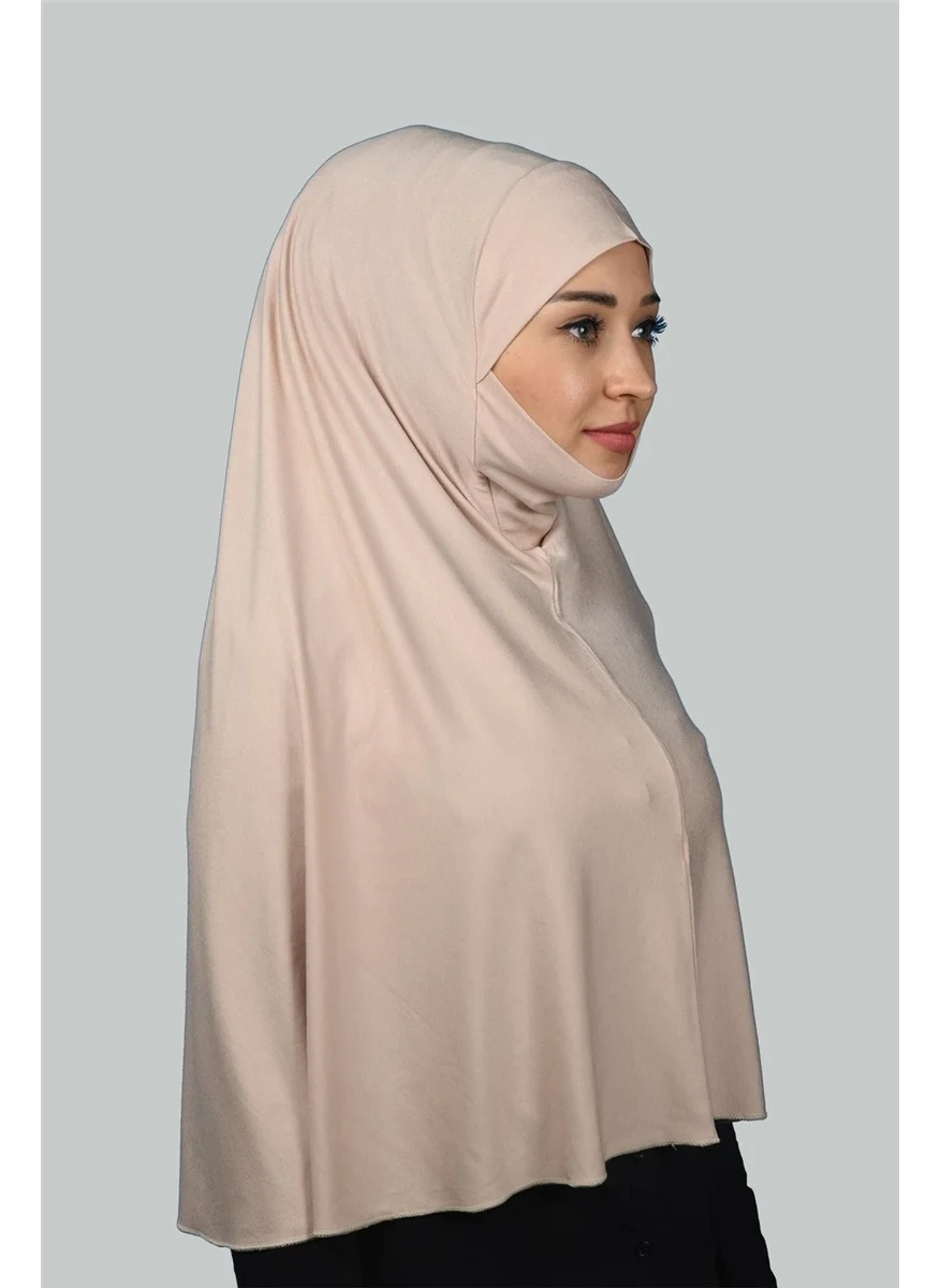 Altobeh Ready-made Turban Practical Scarf with Veil Hijab with Nikap - Prayer Cover Soufflé (3Xl) - Beige