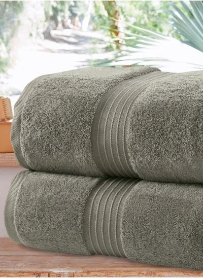 Bliss Casa 2-Piece Bath Sheets, 100% Combed Cotton 550 GSM Superior Quality Towels, Quick Dry Highly Absorbent 90x180 cm Grey 80x190cm