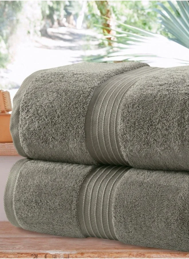 Bliss Casa 2-Piece Bath Sheets, 100% Combed Cotton 550 GSM Superior Quality Towels, Quick Dry Highly Absorbent 90x180 cm