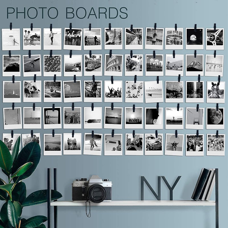 Toros 20 Pack Mini Self Adhesive Clips for Pictures - Black Wood Clip Photo Holders for Wall, Poster Hanger, Photo Cards Hanging Display Board & Picture Boards, Artwork Photos Holders Card Room Decor - Image 5