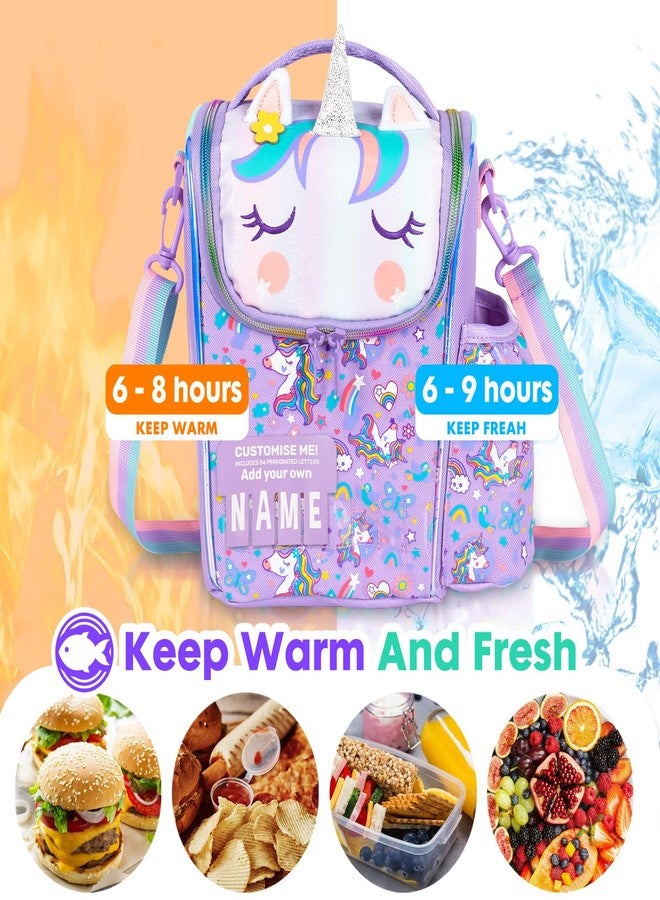 YOYTOO Kids Cooler Insulated Lunch Bag, Back to School Large Meal Tote for Girls, Boys, Men, Women, with Water Bottle Holder and Adjustable Strap, Unicorn - Image 5