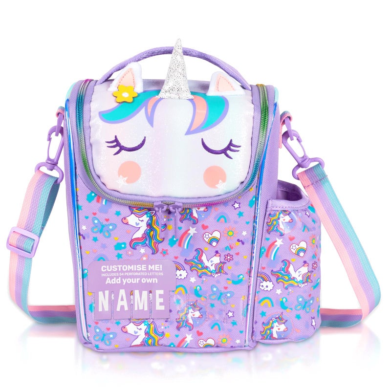 YOYTOO Kids Cooler Insulated Lunch Bag, Back to School Large Meal Tote for Girls, Boys, Men, Women, with Water Bottle Holder and Adjustable Strap, Unicorn - Image 1