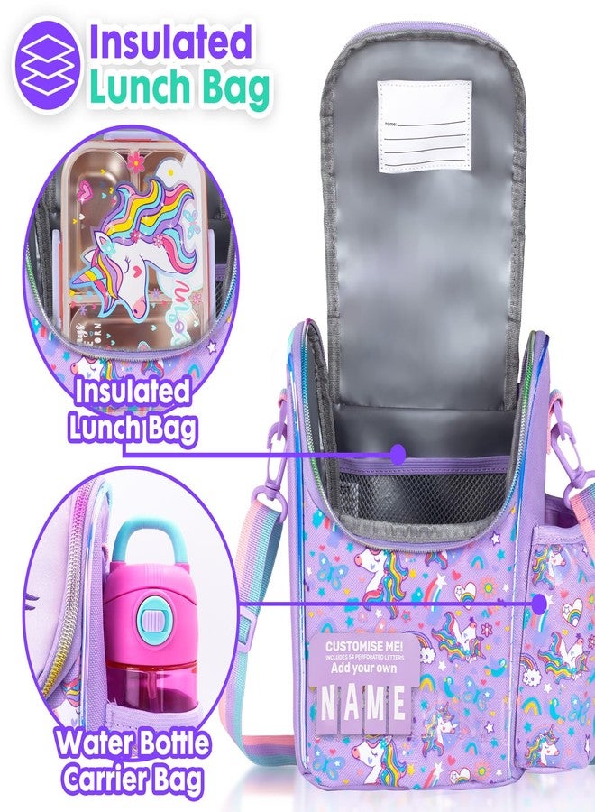 YOYTOO Kids Cooler Insulated Lunch Bag, Back to School Large Meal Tote for Girls, Boys, Men, Women, with Water Bottle Holder and Adjustable Strap, Unicorn - Image 2
