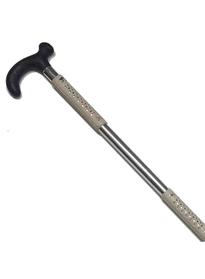 Metal cane, men's crutch, metallic color - Image 2