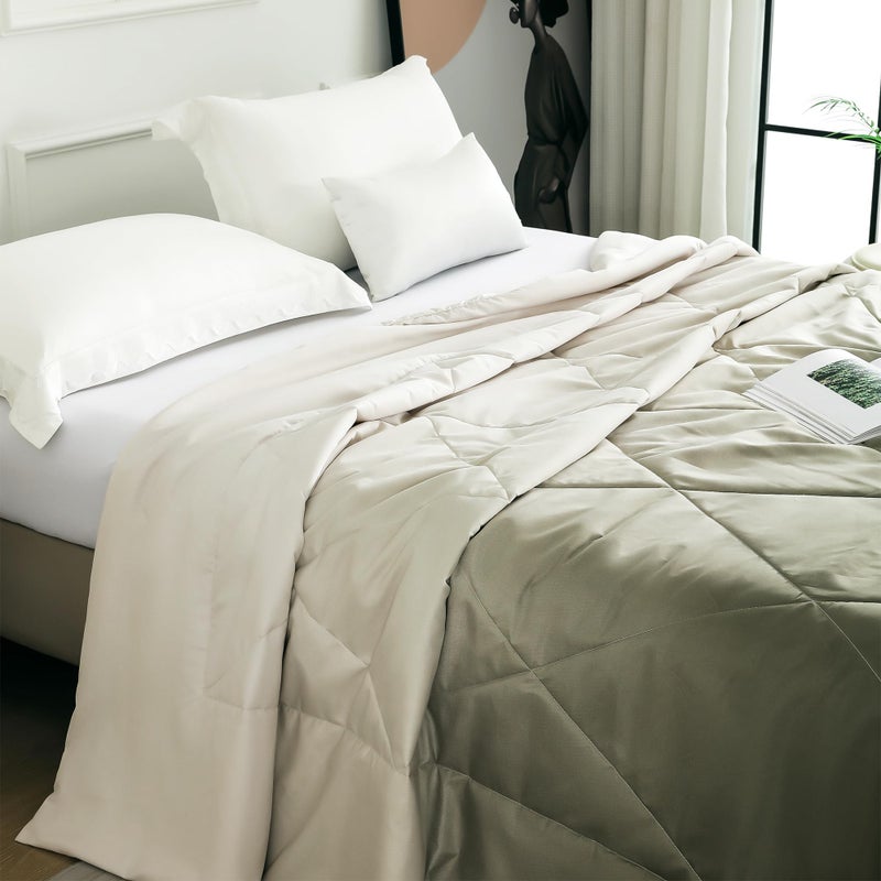 Story@Home Comforter Double Bed | Microfiber Quilt Blanket | 240 GSM Gradient Duvet | 225 x 235 cm, Brown | Reversible Comforter for Double Bed, All Season Use - Image 2