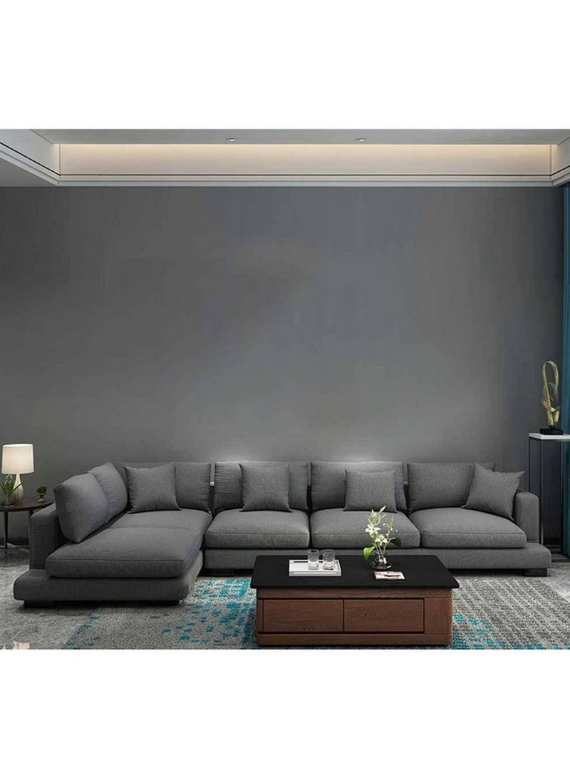 Mardod Saudi L-Shaped Corner Sofa 300/180 x 85 x 70 Cm - Grey - SEDFURN1987108