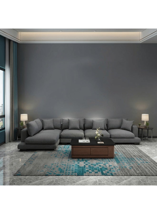 Mardod Saudi L-Shaped Corner Sofa 300/180 x 85 x 70 Cm - Grey - SEDFURN1987108 - Image 1