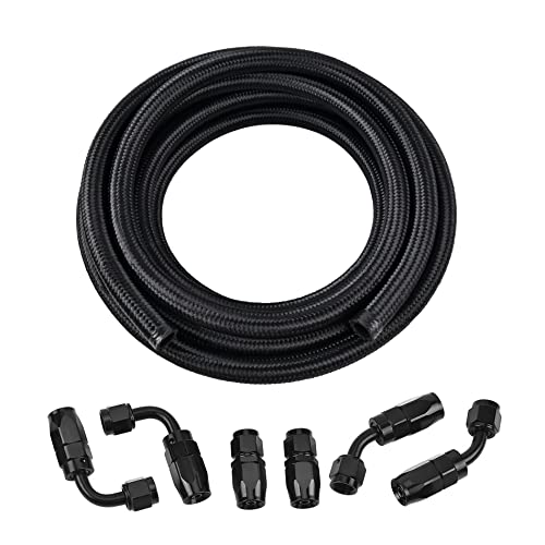 EVIL ENERGY 8AN Fuel Line Kit,AN8 Braided Nylon Fuel Hose CPE 10FT Black - Image 1