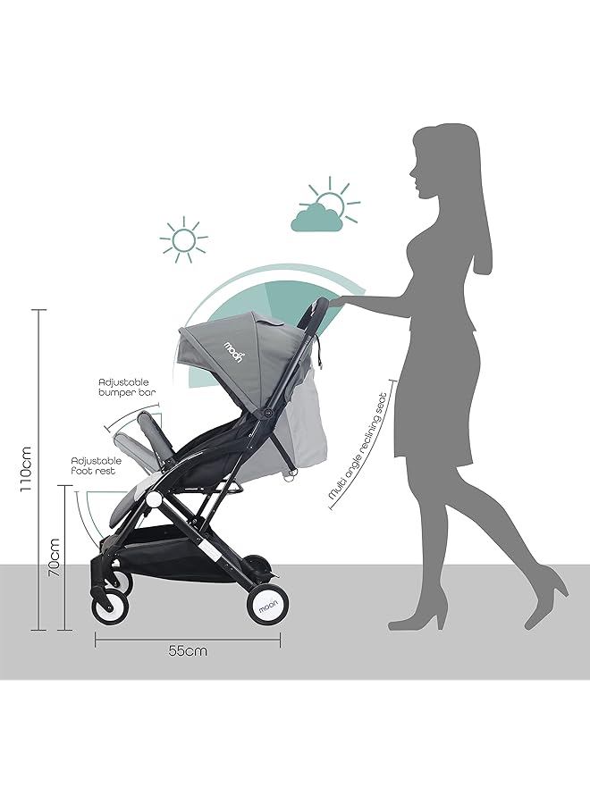 erorex Travel Lite Stroller Compact Fold Travel Cabin Suitable For Air Travel Stroller Pram Push Chair - Image 5