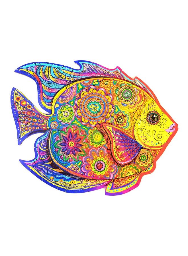 125-Piece Rainbow Fish A4 Wooden Jigsaw Puzzles 29cm - Image 1