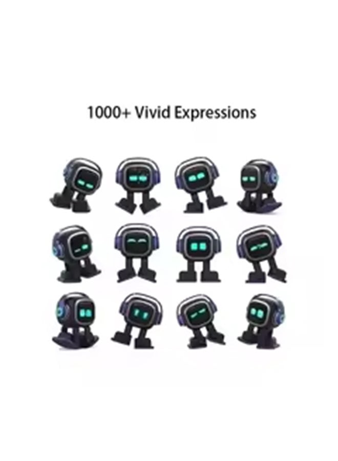 LIVING.AI EMO Robot Desktop Pet Companion (Skateboard-Black) | AI-Powered Smart Robot with Voice Interaction, Smart Light & Wireless Charging Skateboard Base for Kids and Adults - Black - Image 3