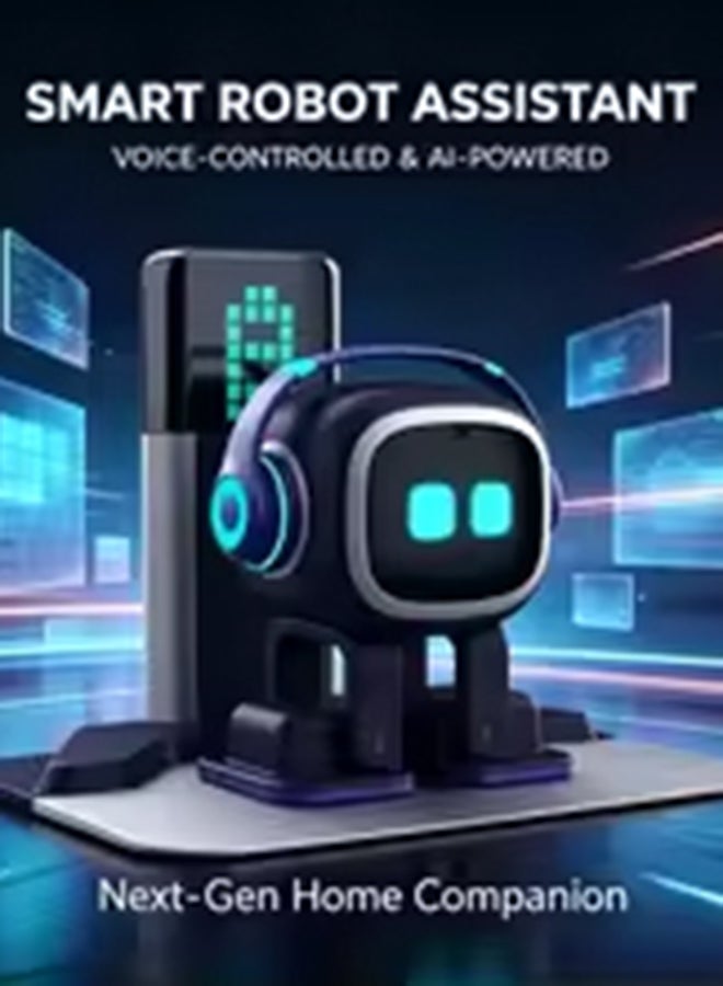 LIVING.AI EMO Robot Desktop Pet Companion (Skateboard-Black) | AI-Powered Smart Robot with Voice Interaction, Smart Light & Wireless Charging Skateboard Base for Kids and Adults - Black - Image 4