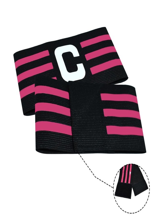 FUNAUPGO Sports Captain C Arm Band for Team Training, Unisex Elastic Soccer Captain Armband Adjustable Outdoor Football Player Captain's ArmBands for Adult (Black) - Image 2