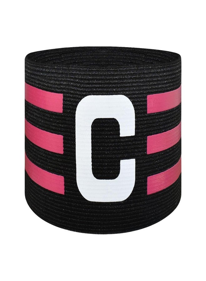 FUNAUPGO Sports Captain C Arm Band for Team Training, Unisex Elastic Soccer Captain Armband Adjustable Outdoor Football Player Captain's ArmBands for Adult (Black) - Image 1