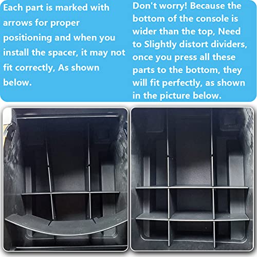 CUCHIYUN Center Console Organizer Insert Dividers Compatible with Ford F150 Accessories 2015 2016-2019 2020 Armrest Box Secondary Storage (Full Console w/Bucket Seats ONLY) - Image 5