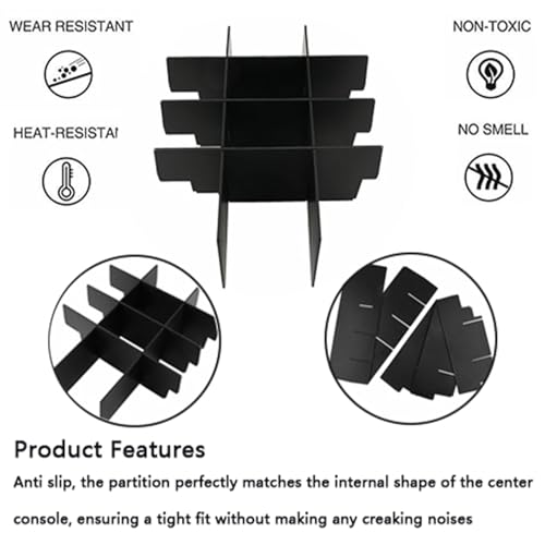 CUCHIYUN Center Console Organizer Insert Dividers Compatible with Ford F150 Accessories 2015 2016-2019 2020 Armrest Box Secondary Storage (Full Console w/Bucket Seats ONLY) - Image 4