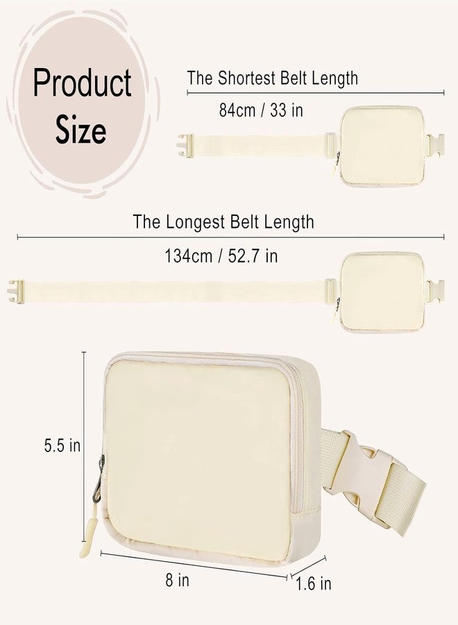 STARFLYER Fanny Packs for Women Men - Unisex Mini Belt Bag with Adjustable Strap for Running, Travel and Hiking, White, Storage Bag. (Beige) - Image 2