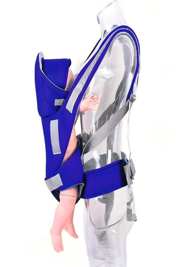 ZETO Front Carry Facing Carrier Bag, Adjustable Hands-Free 4-in-1 Baby/Sling Carrier Bag, Child Safety Strip, and Baby Back Carrier Bag (RED) (Blue) - Image 4