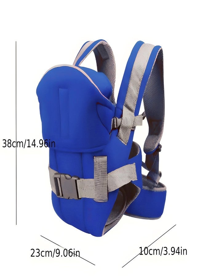 ZETO Front Carry Facing Carrier Bag, Adjustable Hands-Free 4-in-1 Baby/Sling Carrier Bag, Child Safety Strip, and Baby Back Carrier Bag (RED) (Blue) - Image 3