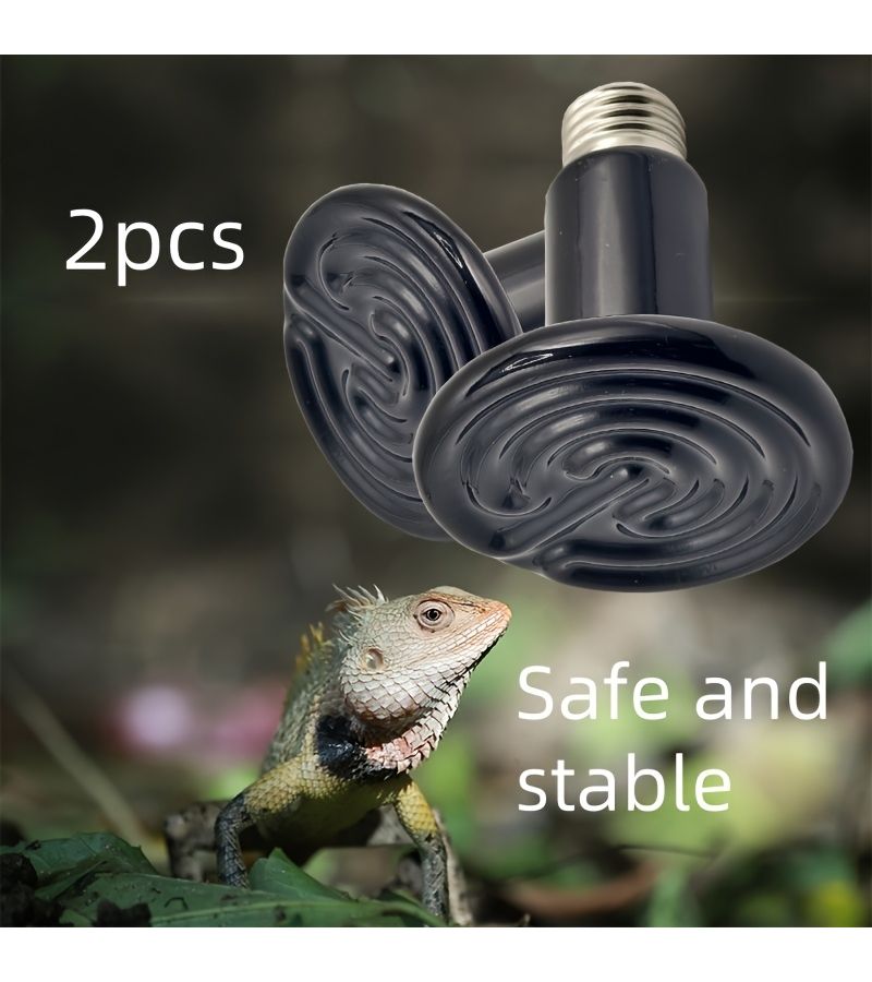2 Pack 75W Reptile Heating Lamps Ceramic Heaters for Amphibian Pet Tanks Suitable for Lizards Bearded Dragons Turtles Snakes and Hatching Chicks - Image 5