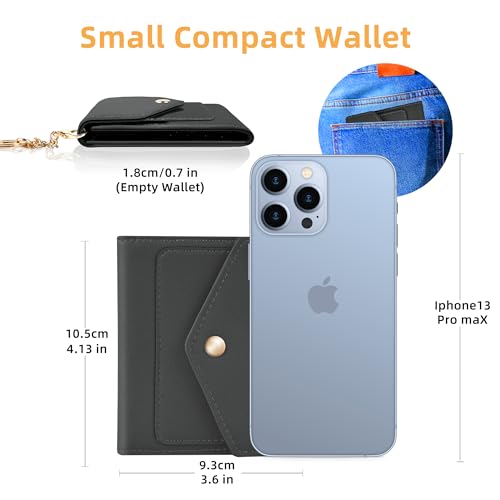Gostwo Womens Wallet RFID Blocking Small Wallets Woman Credit Card Holder Trifold Ladies Wallets with Coins Zipper Pocket(Deep Grey) - Image 2