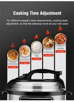SILVER CREST 10 In 1 Electric Pressure Cooker Instant Programmable Smart Pot 1050 Watts Rice Cooker, 6 Liters, 10 Smart Programs Black MES6817  - Image 5