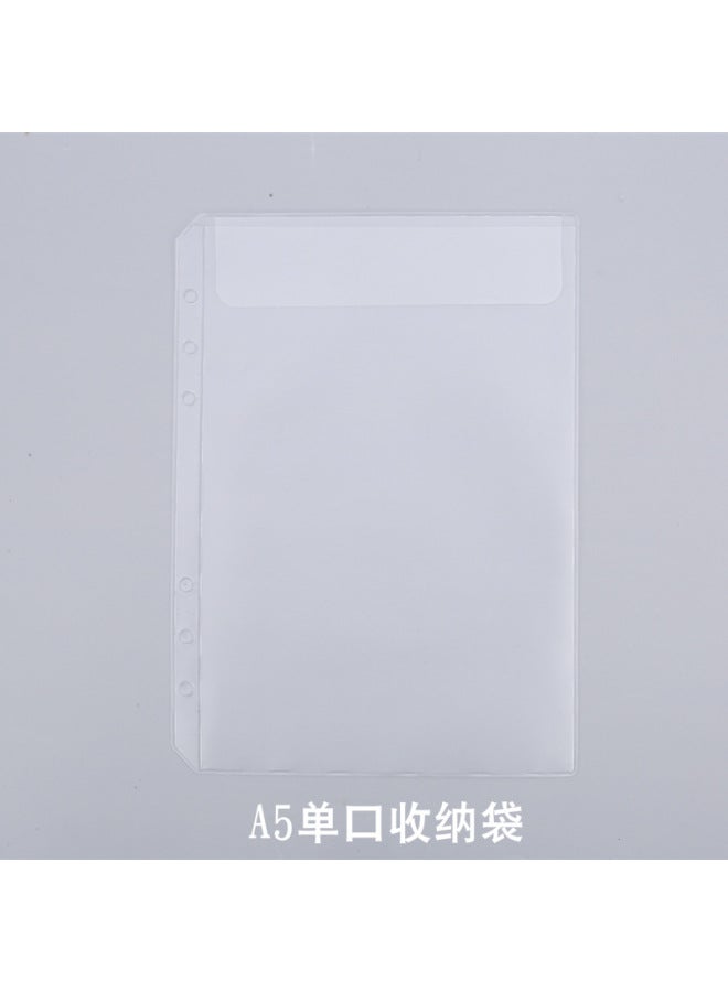 YR A5a6pvc Six-hole Frosted Loose-leaf Storage Bag, Certificate Sticker, Bill, Business Card Book, Card Bag, Standard Hole Pocket - Image 1