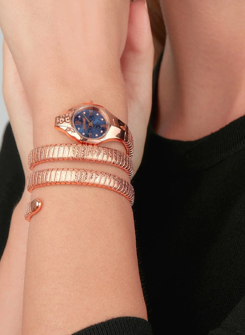 Just Cavalli ساعة أنالوج زرقاء ذهبية وردية للنساء - JC1L271M0045 - Image 4