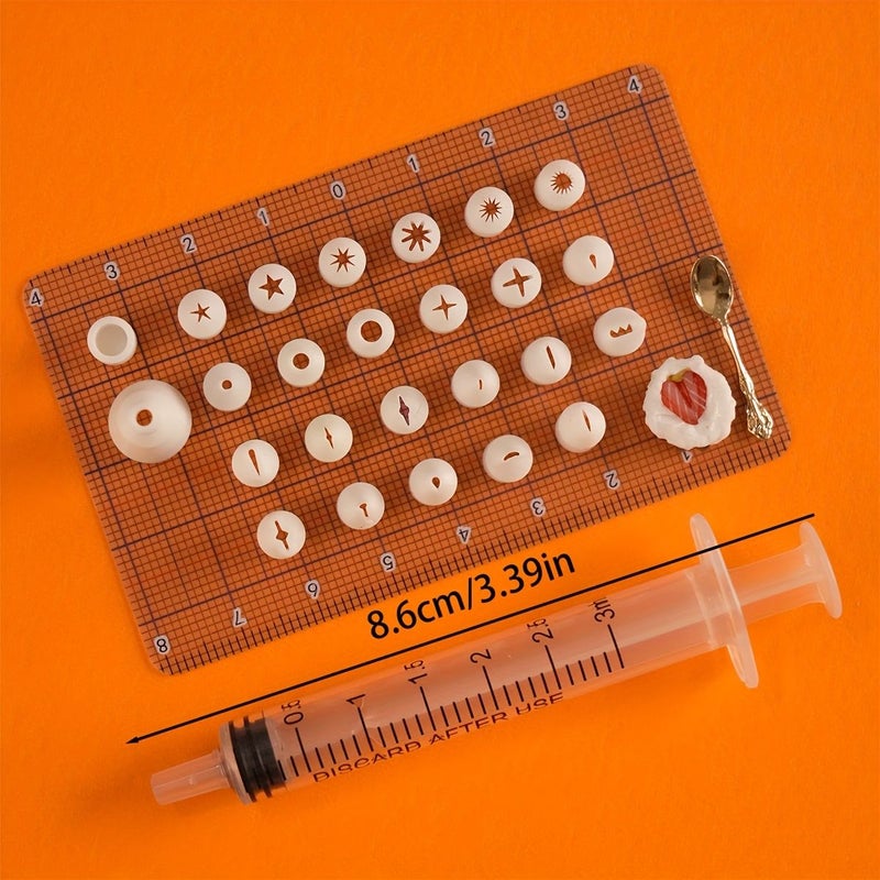 1pc Mini Piping Nozzle With Syringe For Cake Decorating Clay Cream Butter Gel - Image 3