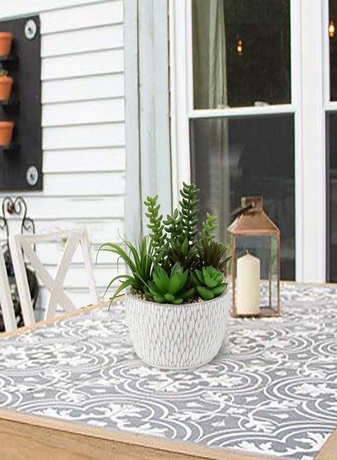 Briful Small Fake Plants Assorted Faux Succulents in Pots Realistic Succulents Plants Artificial with Cement Pots for Home Table Office Desk Bathroom Shelf Living Room Decor - Image 4