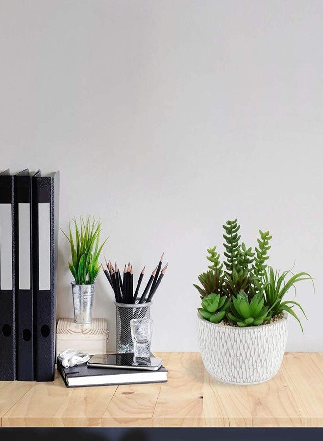 Briful Small Fake Plants Assorted Faux Succulents in Pots Realistic Succulents Plants Artificial with Cement Pots for Home Table Office Desk Bathroom Shelf Living Room Decor - Image 3