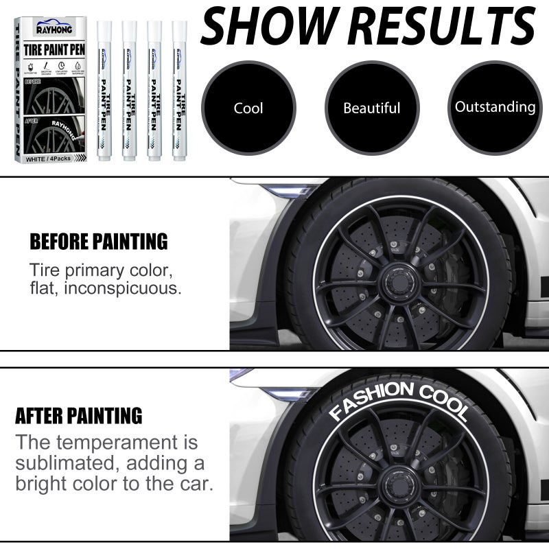 Rayhong Tire Paint Pen Car Tire Letter Pen Decoration Modification Supplies Graffiti Tracing Marker Pen - Image 3
