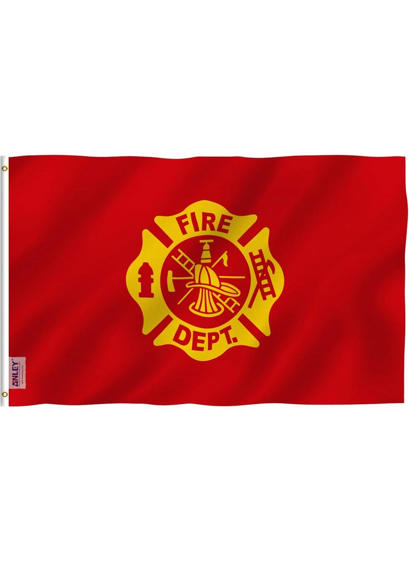 Anley ANLEY Fly Breeze 3x5 Feet USA Fire Department Flag  Vivid Color and Fade Proof  Canvas Header and Double Stitched  US FireFighter Service Sector Flags with Brass Grommets 3 X 5 Ft  - Image 1