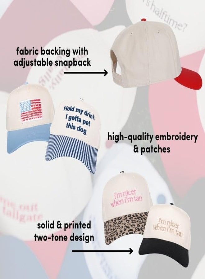 KATYDID I’m Nicer When I’m Tan Vintage Hat - Two-Toned Trucker Hat - Embroidered Vintage Baseball Cap for Women - Snapback, Navy/White, One size - Image 4