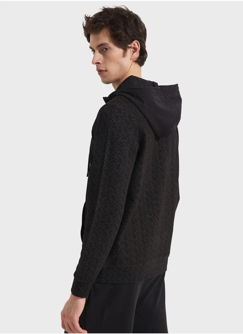 جون Essentail Half Zipper Hoodie