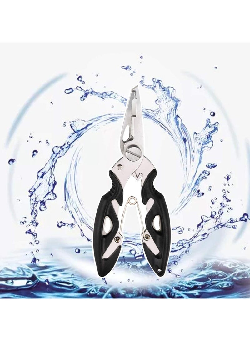 general Fishing Pliers, Multi-Function Hook Remover Ring Fishing Gear Accessories, Sheath-Equipped Stainless Steel Wire Cutters and Lanyard Fly Fishing Tool Set - Image 4