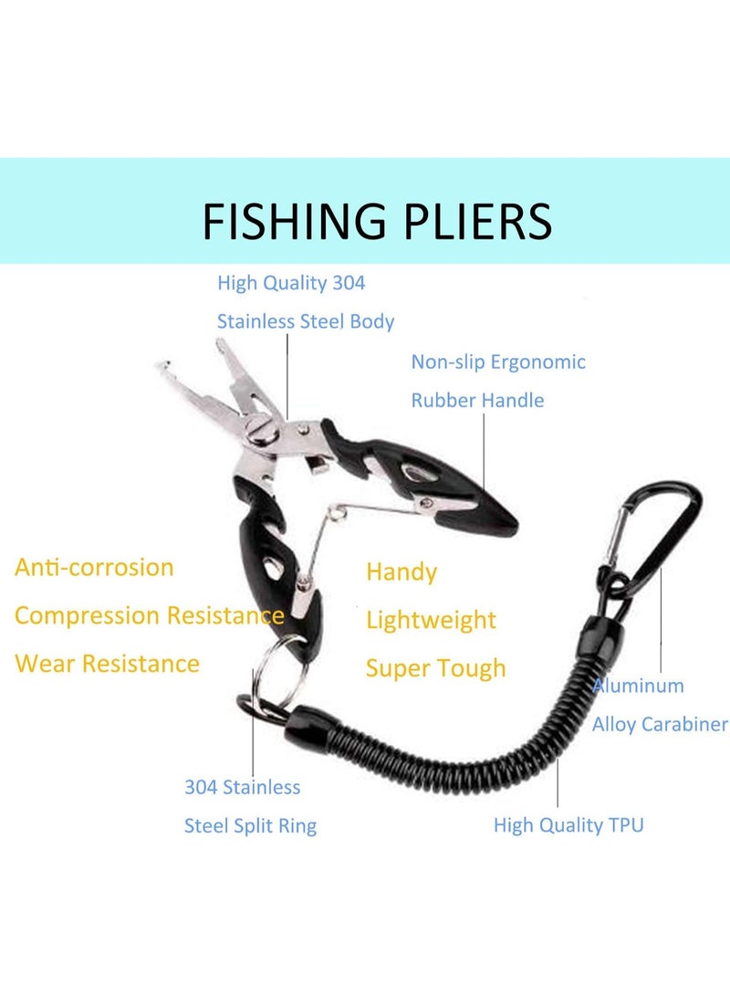 general Fishing Pliers, Multi-Function Hook Remover Ring Fishing Gear Accessories, Sheath-Equipped Stainless Steel Wire Cutters and Lanyard Fly Fishing Tool Set - Image 3