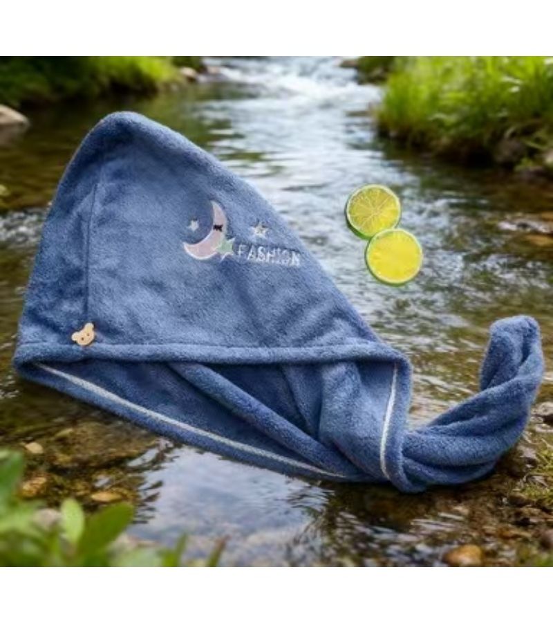 Blue Super Absorbent Headscarf Modern Geometric Design 1pc - Image 4