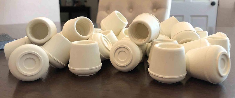Shepherd Hardware Shepherd 4 Pack Non-Slip Round Rubber Leg Tip Floor Protectors - 1" Inner Diameter for Chairs, Stools & Tables - Reduce Noise & Prevent Scratches – White - Image 3
