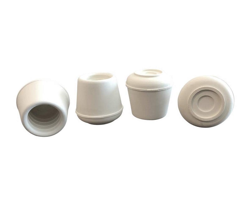 Shepherd Hardware Shepherd 4 Pack Non-Slip Round Rubber Leg Tip Floor Protectors - 1" Inner Diameter for Chairs, Stools & Tables - Reduce Noise & Prevent Scratches – White - Image 1