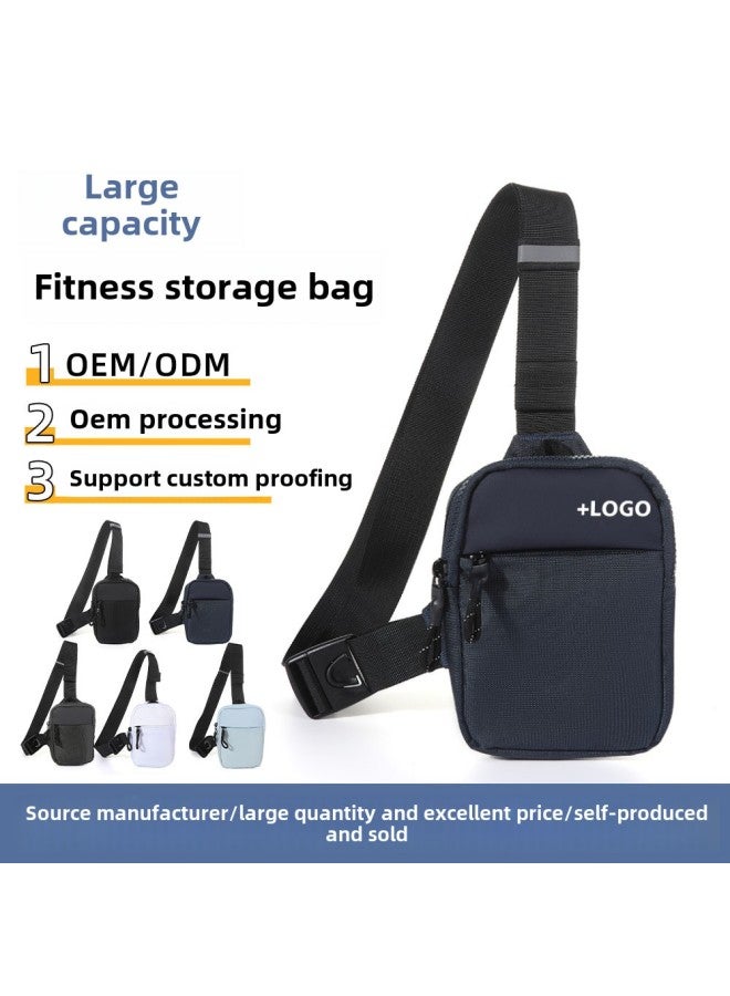 Generic Sports Chest Bag Men's Shoulder Crossbody Bag Mini Waterproof Mobile Phone Chest Bag Outdoor Sports Fitness Bag Women's Waist Bag-Color:Dark Blue  - Image 2