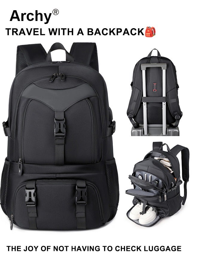 Archy Expandable Capacity Travel Backpack for Men and Women Laptop Interlayer Backpack Schoolbag with USB Port Large Capacity Men's Daypack Outdoor Climbing Rucksack Sports Camping Hiking Backpack - Image 1